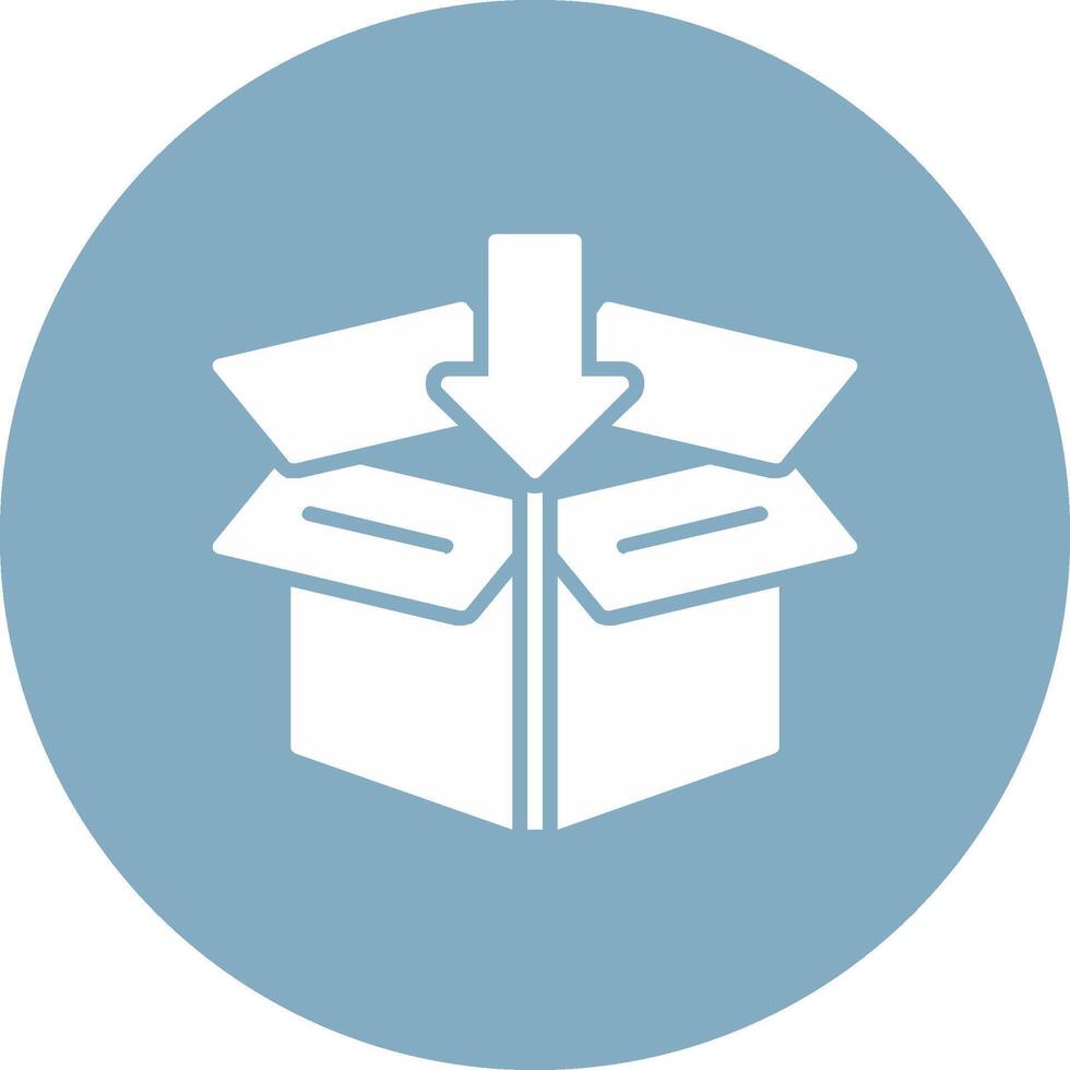 Open Box Glyph Multi Circle Icon vector