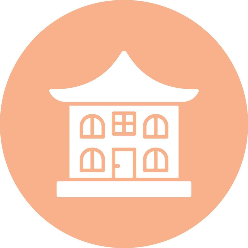 Asian Temple Glyph Multi Circle Icon vector