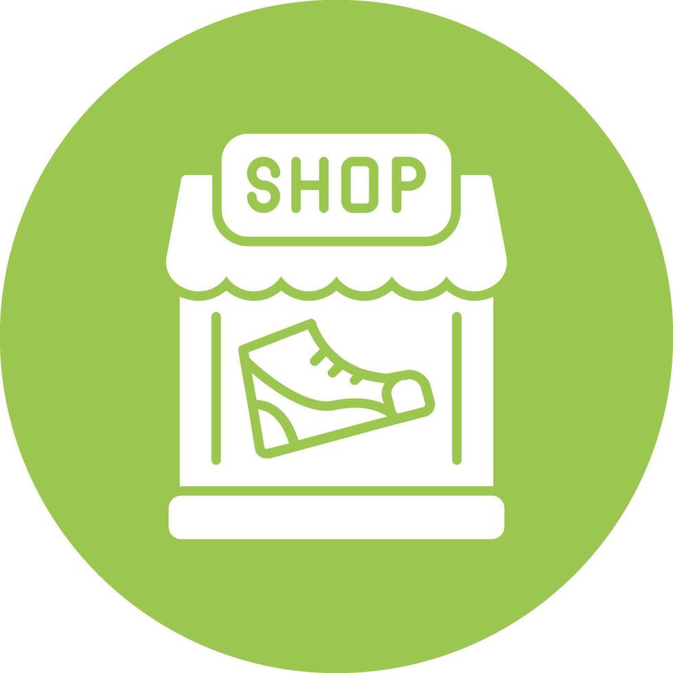 Shoe Shop Glyph Multi Circle Icon vector