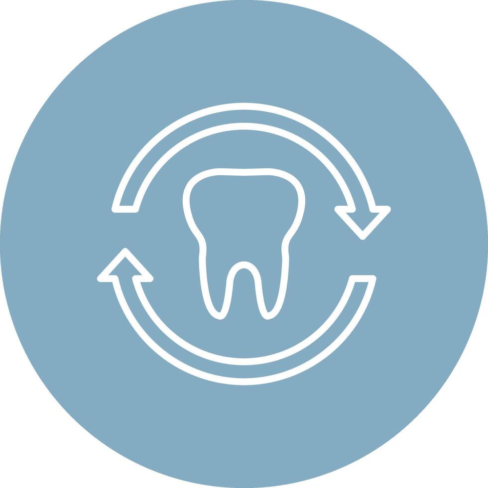 diente línea multi circulo icono vector