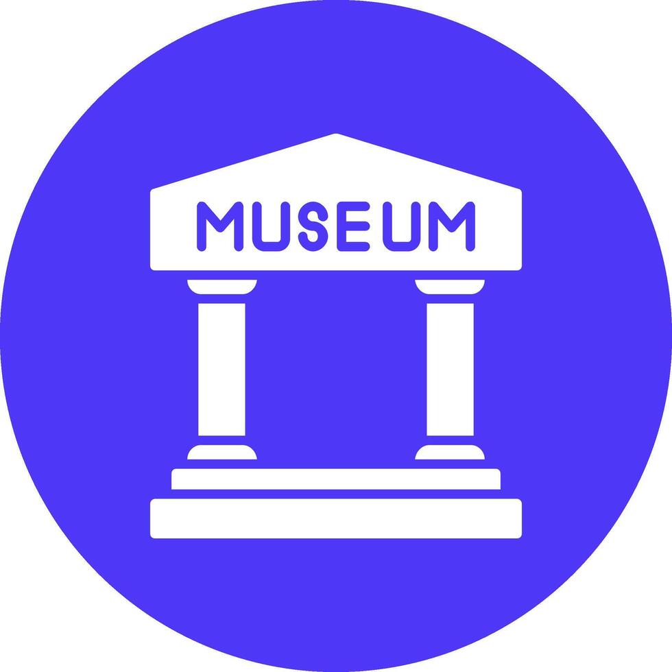 Museum Glyph Multi Circle Icon vector