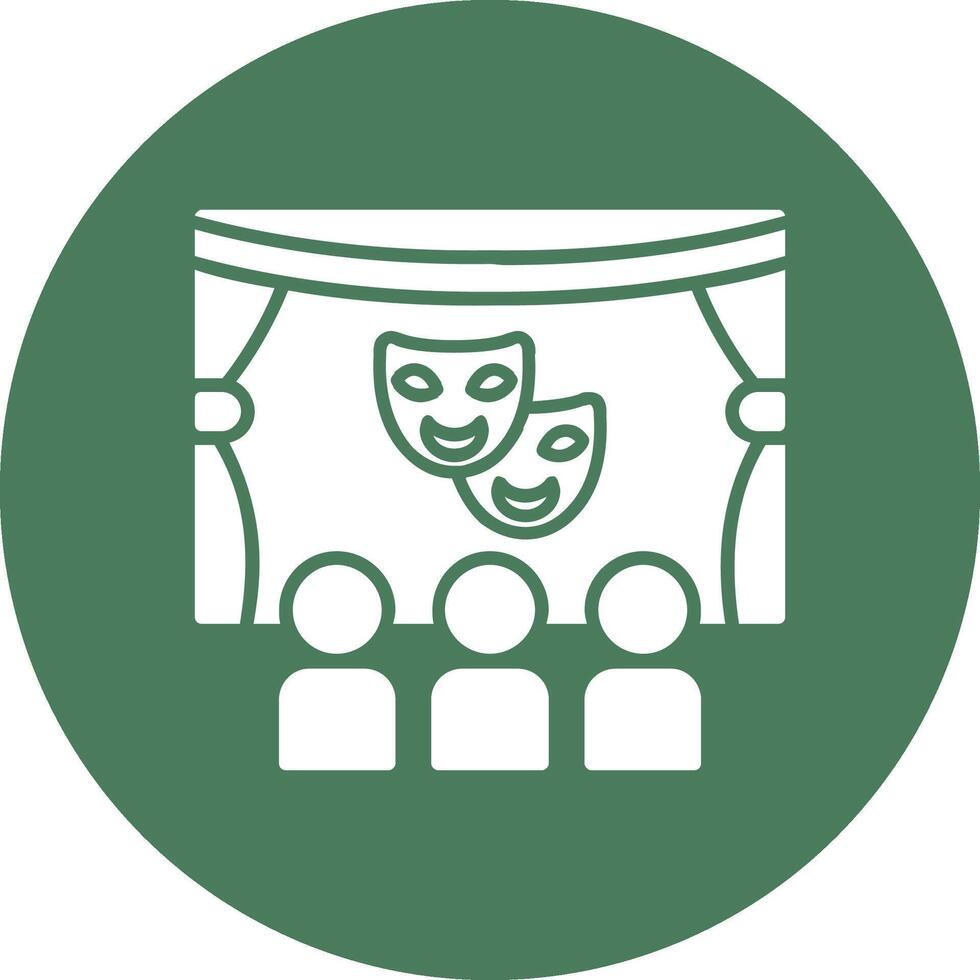 Theater Glyph Multi Circle Icon vector