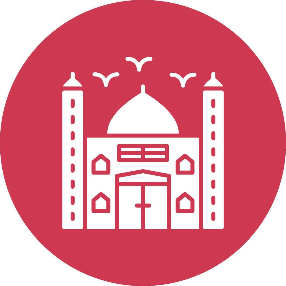 Mosque Glyph Multi Circle Icon vector