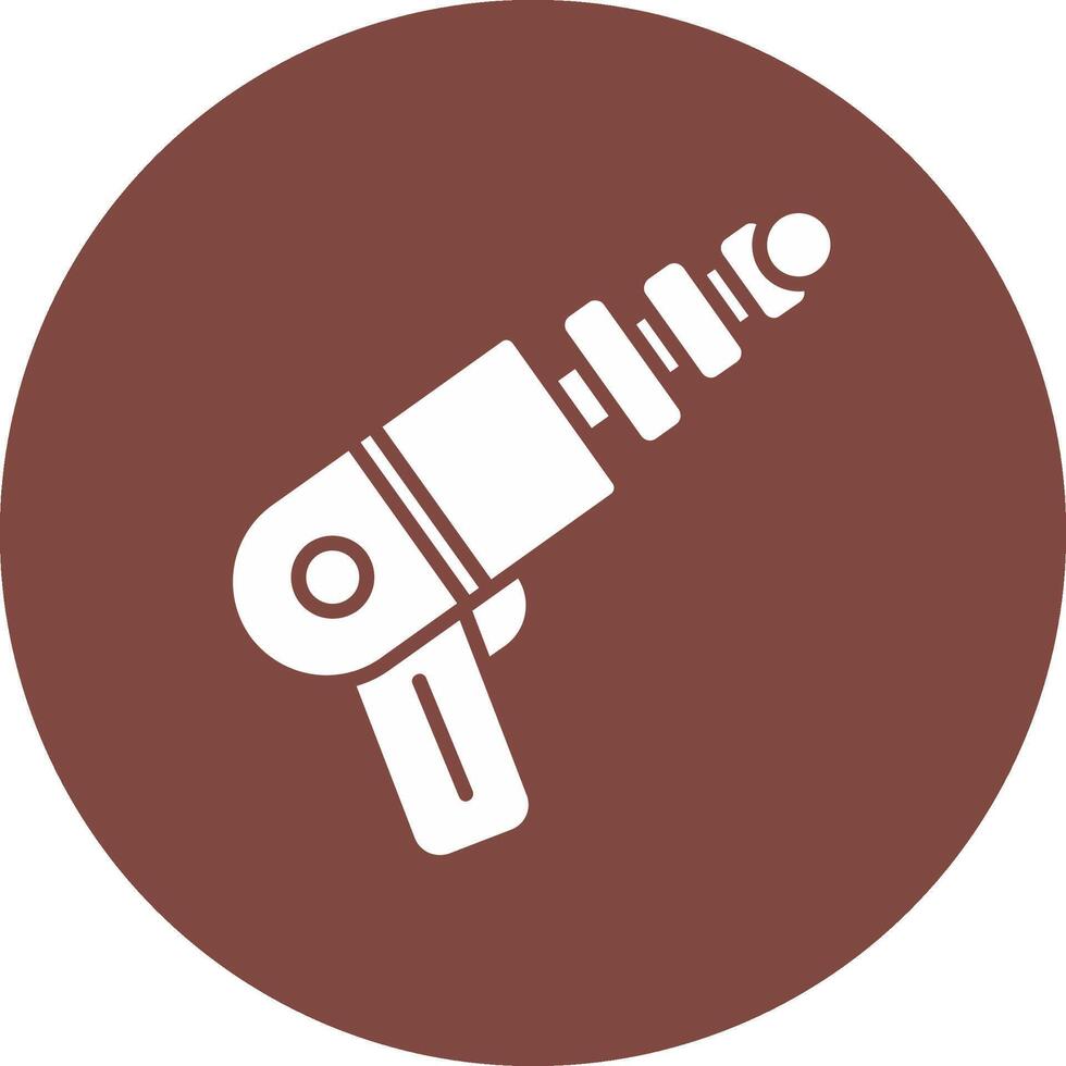 Space Gun Glyph Multi Circle Icon vector
