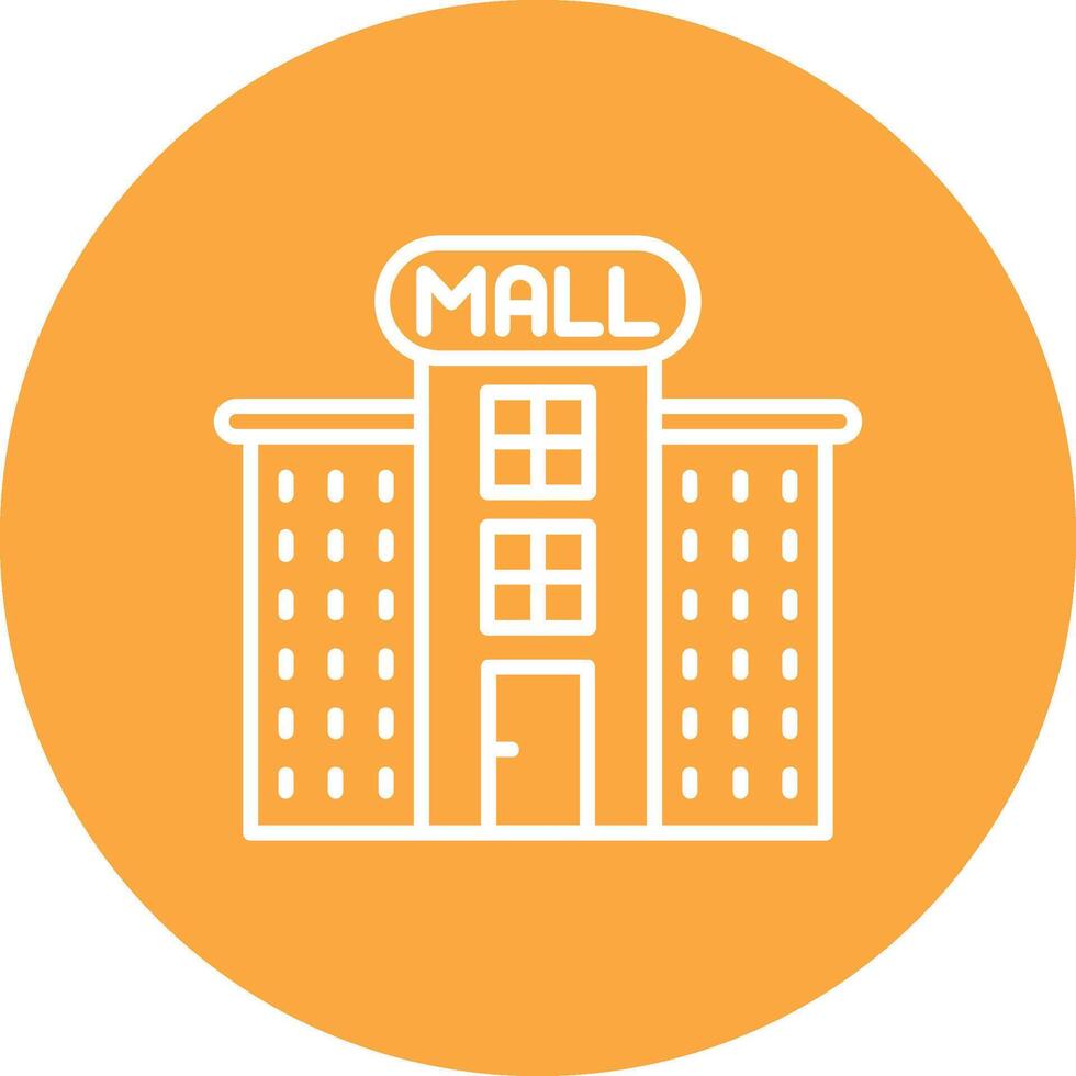 compras centro comercial línea multi circulo icono vector