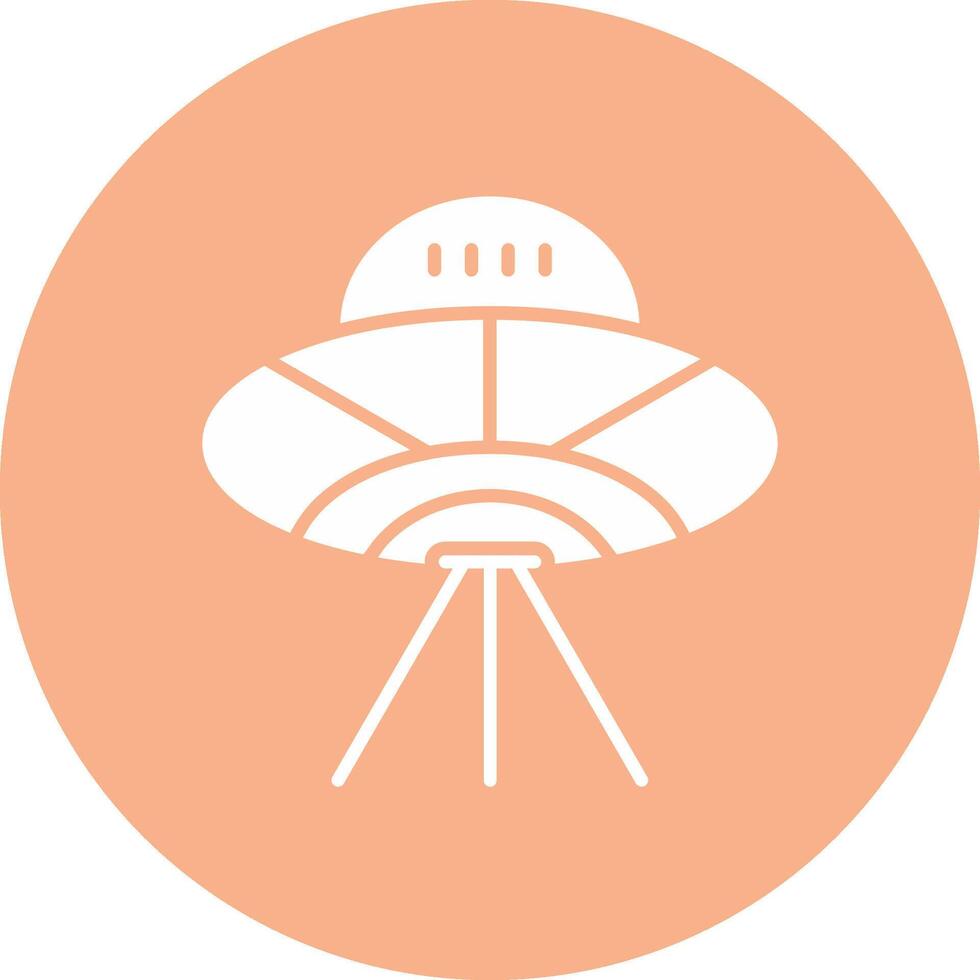 Alien Spaceship Glyph Multi Circle Icon vector