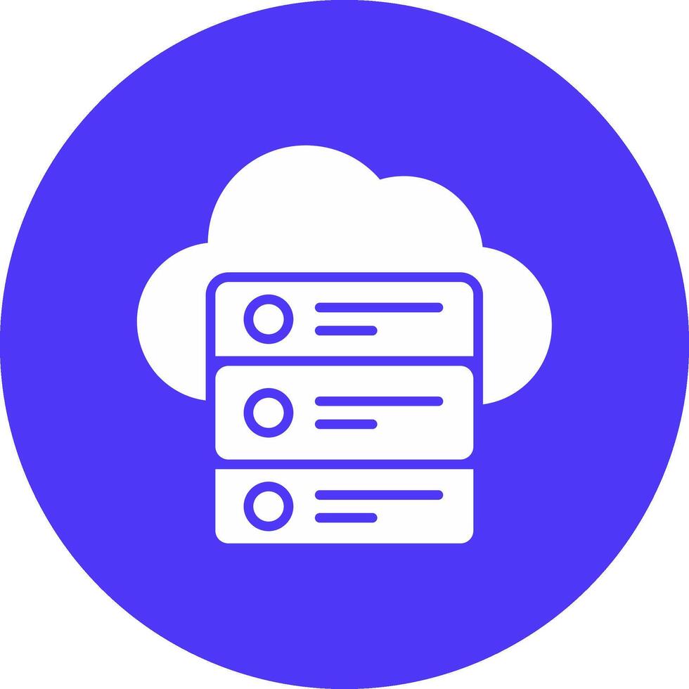 Cloud Data Glyph Multi Circle Icon vector