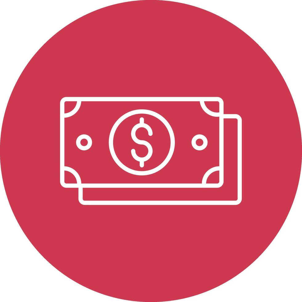 Dollar Bill Line Multi Circle Icon vector