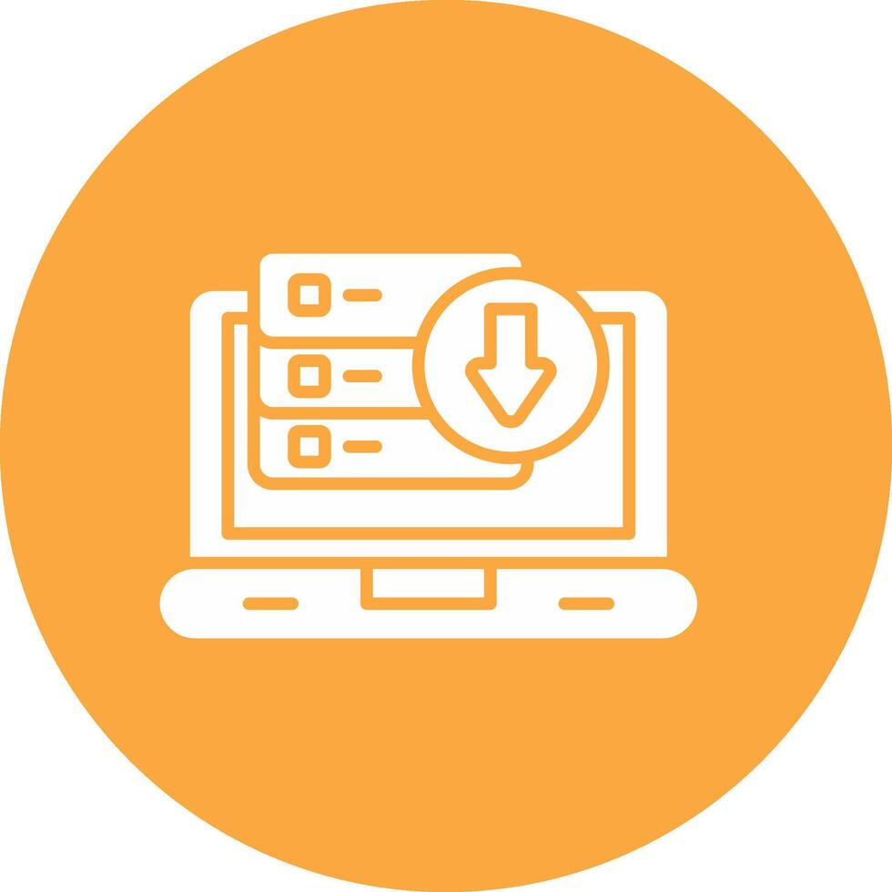 Downloading Data Glyph Multi Circle Icon vector