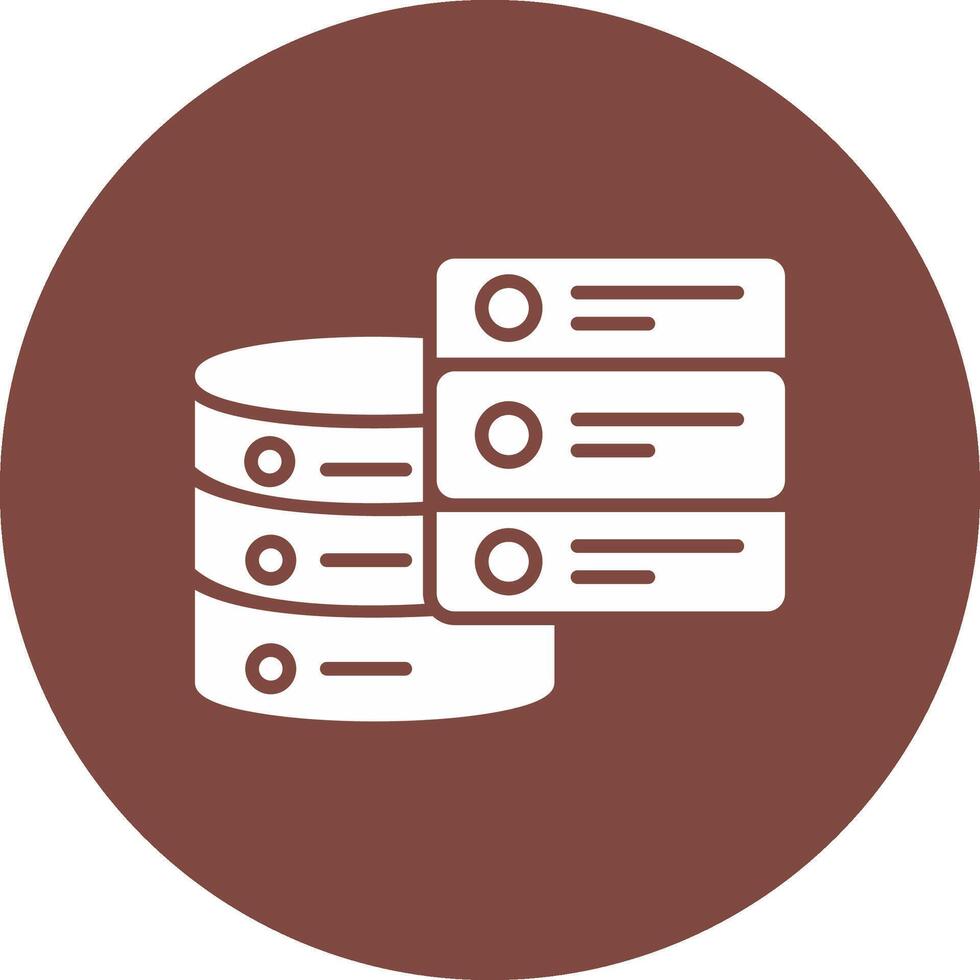 Databases Glyph Multi Circle Icon vector