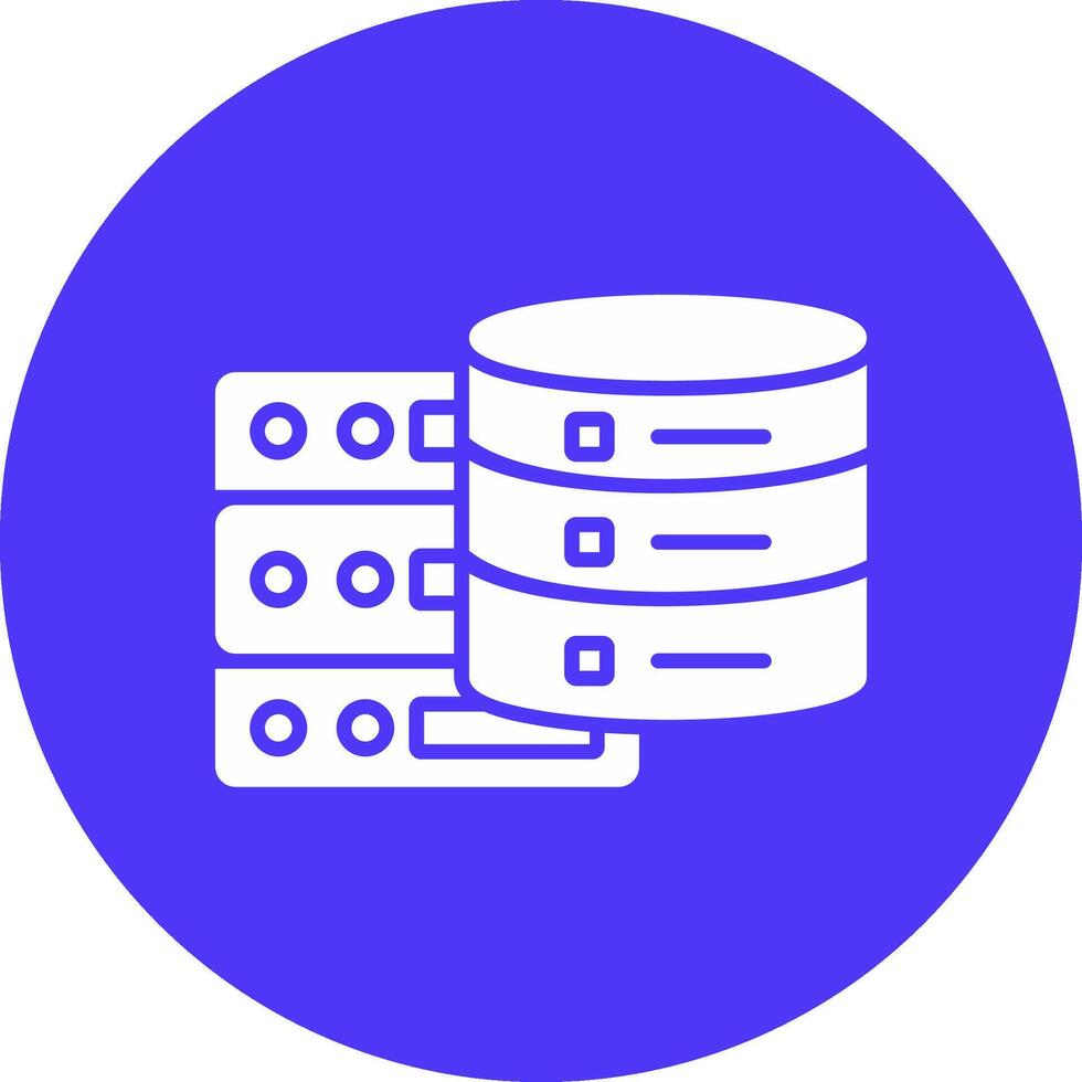 Data Server Glyph Multi Circle Icon vector