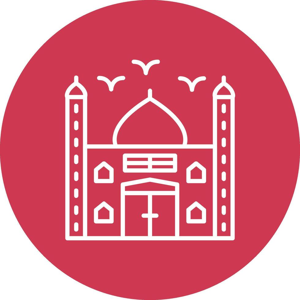 Mosque Line Multi Circle Icon vector