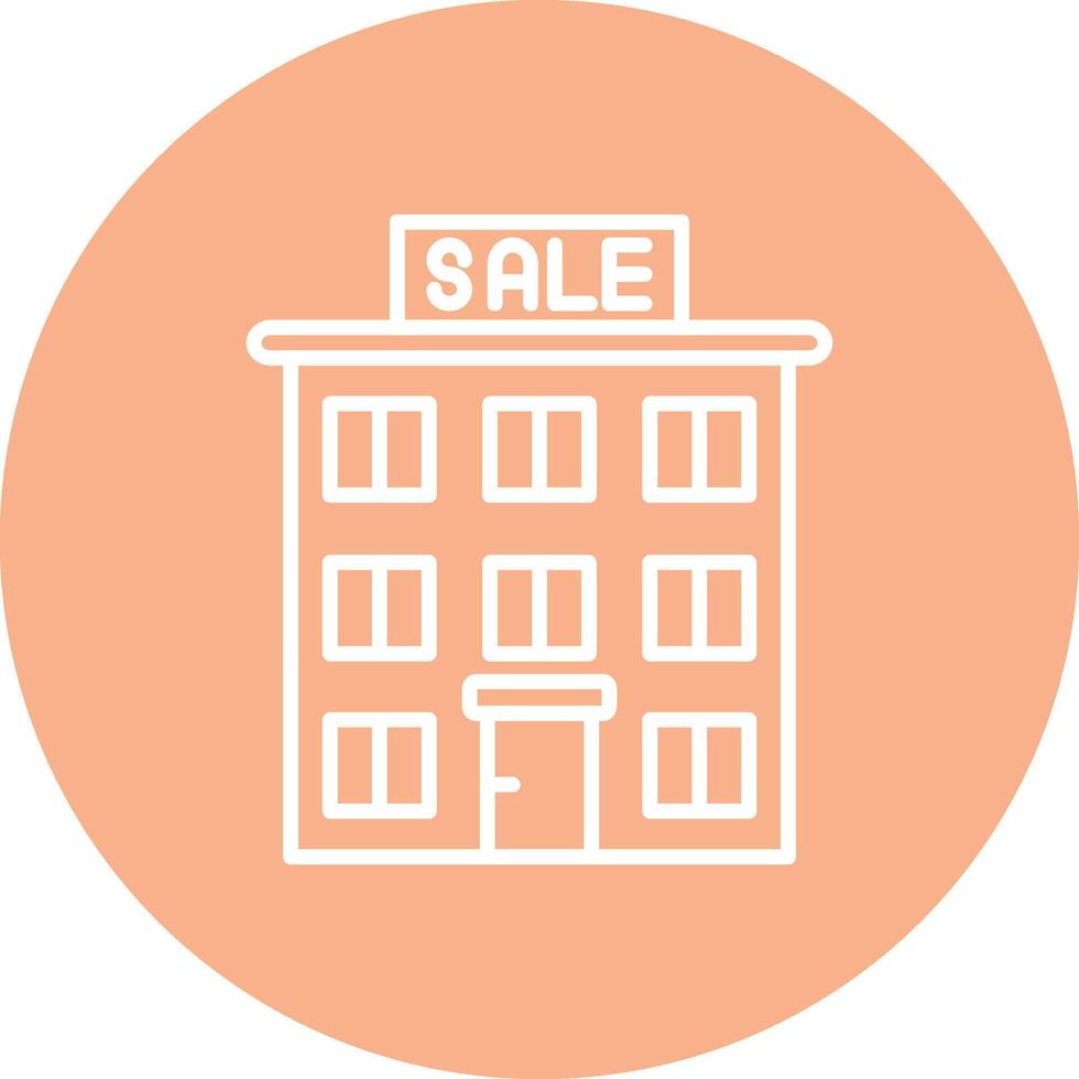House For Sale Line Multi Circle Icon vector