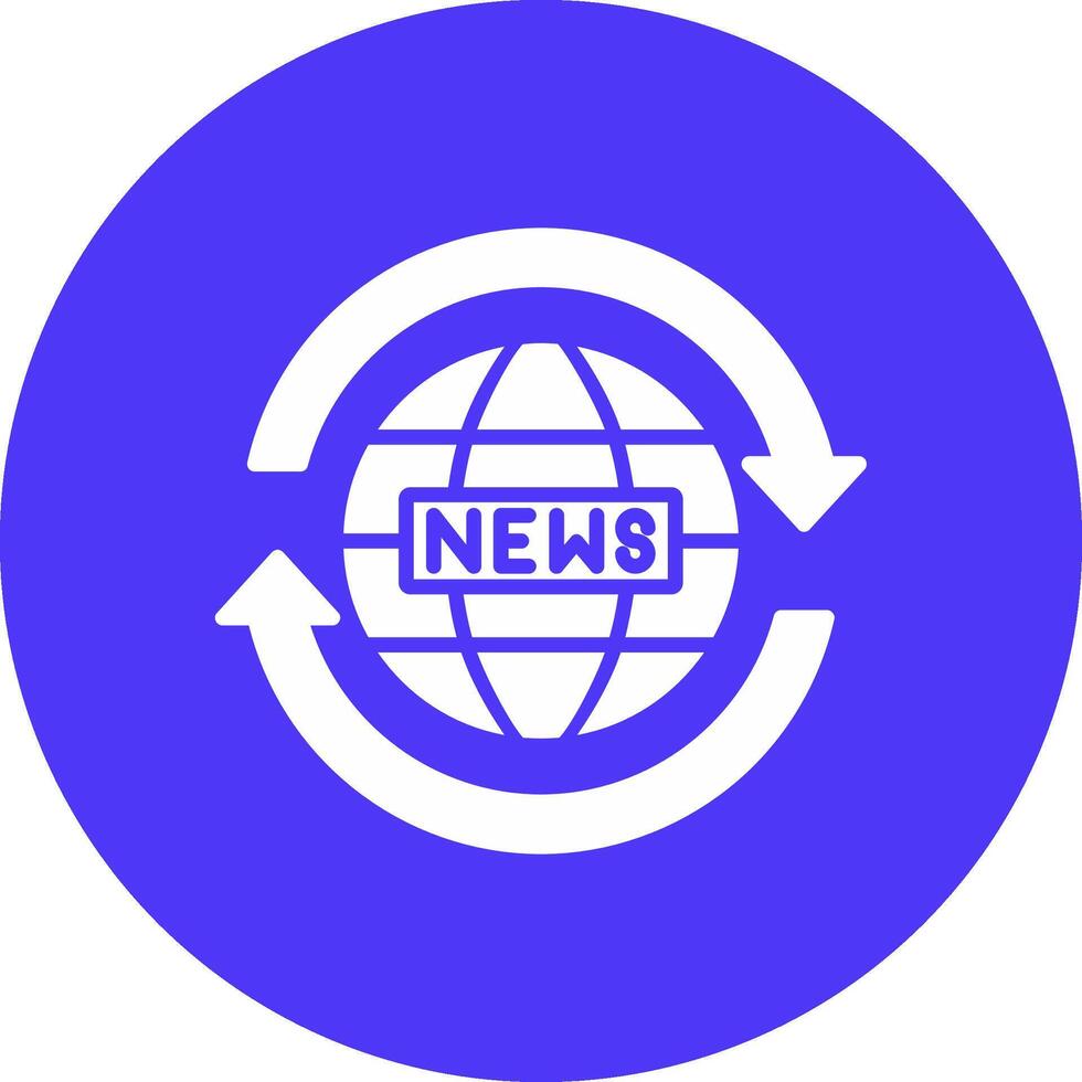 News Report Glyph Multi Circle Icon vector