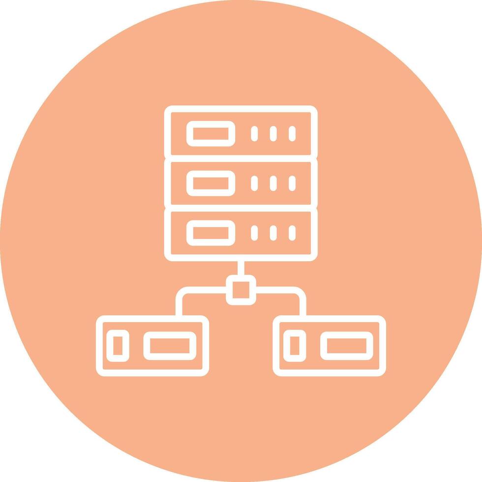 Data Network Line Multi Circle Icon vector