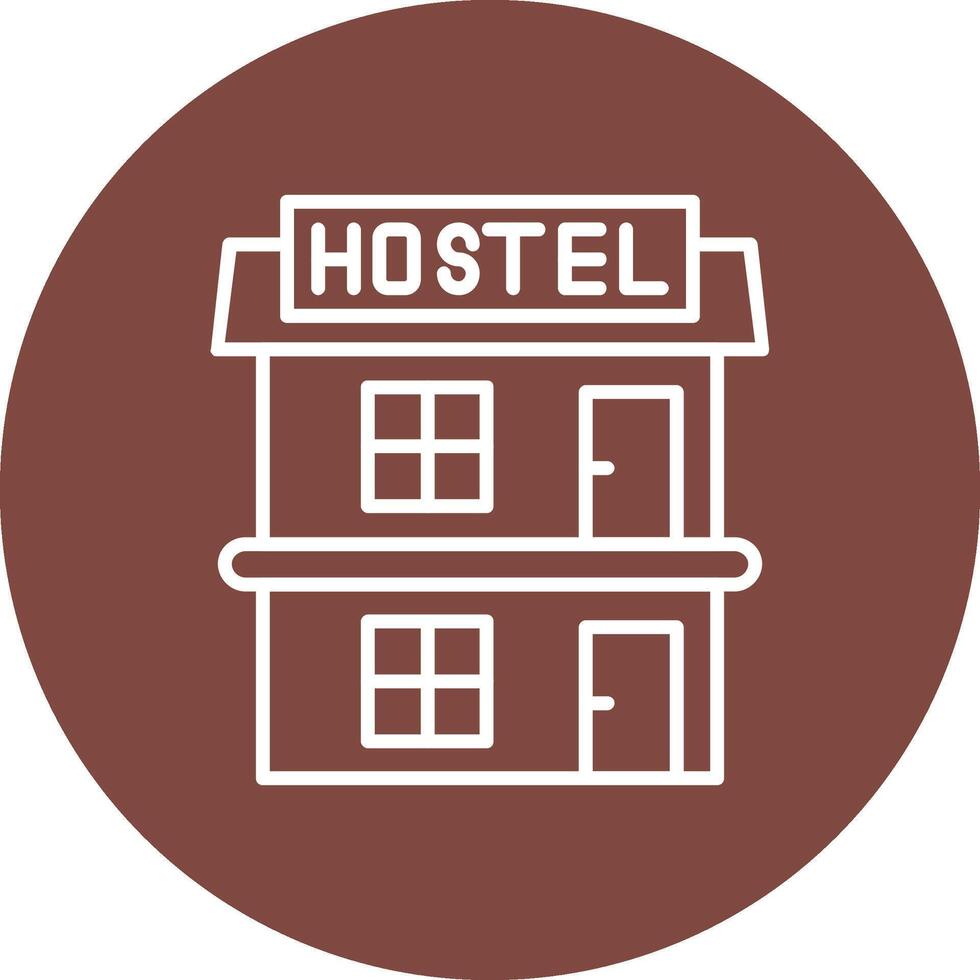 Hostal línea multi circulo icono vector