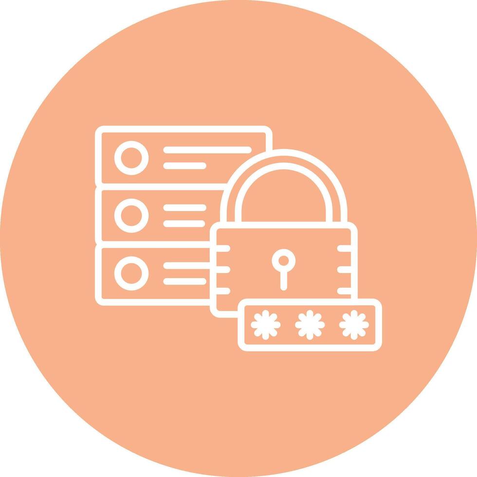 Secure Database Line Multi Circle Icon vector