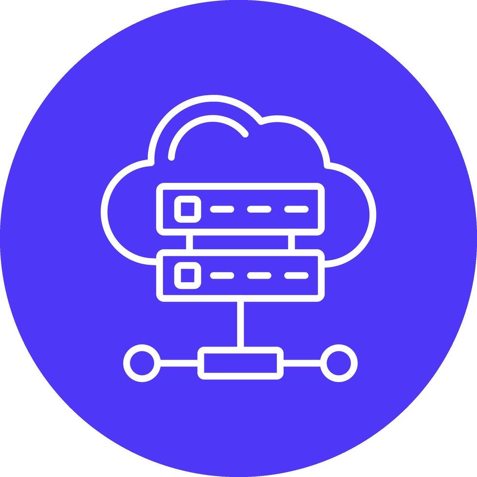 Cloud Database Line Multi Circle Icon vector