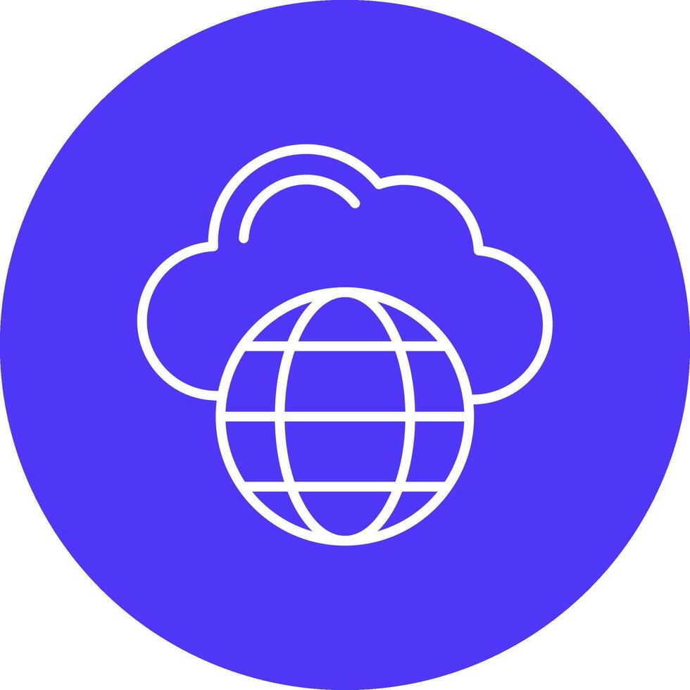 Cloud Network Line Multi Circle Icon vector