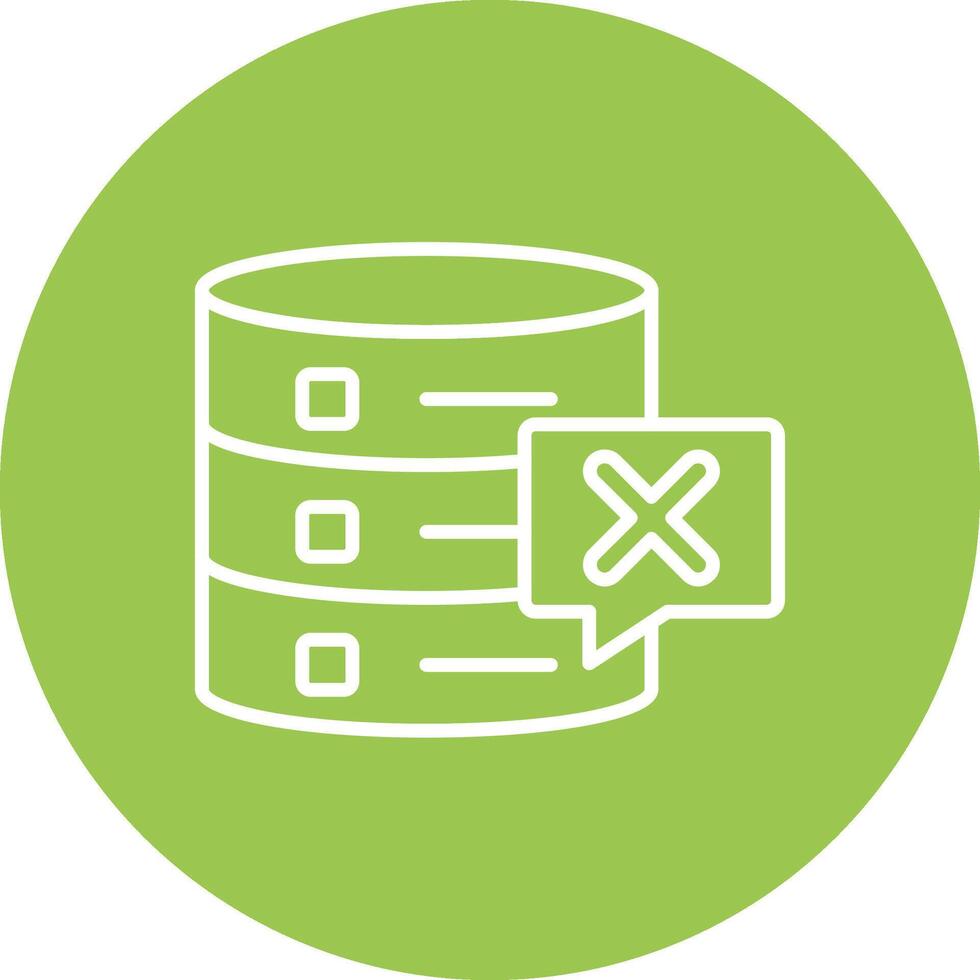 Delete Database Line Multi Circle Icon vector