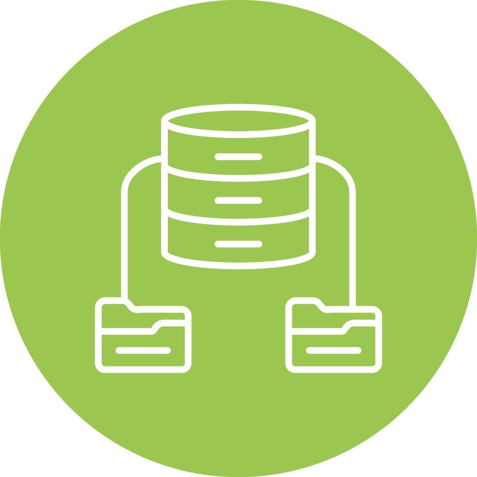 Folder Network Line Multi Circle Icon vector