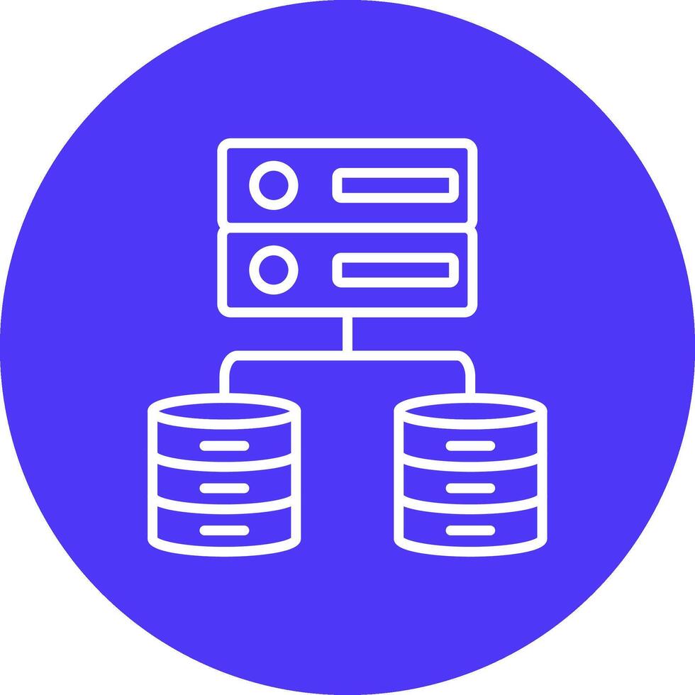 Data Server Line Multi Circle Icon vector