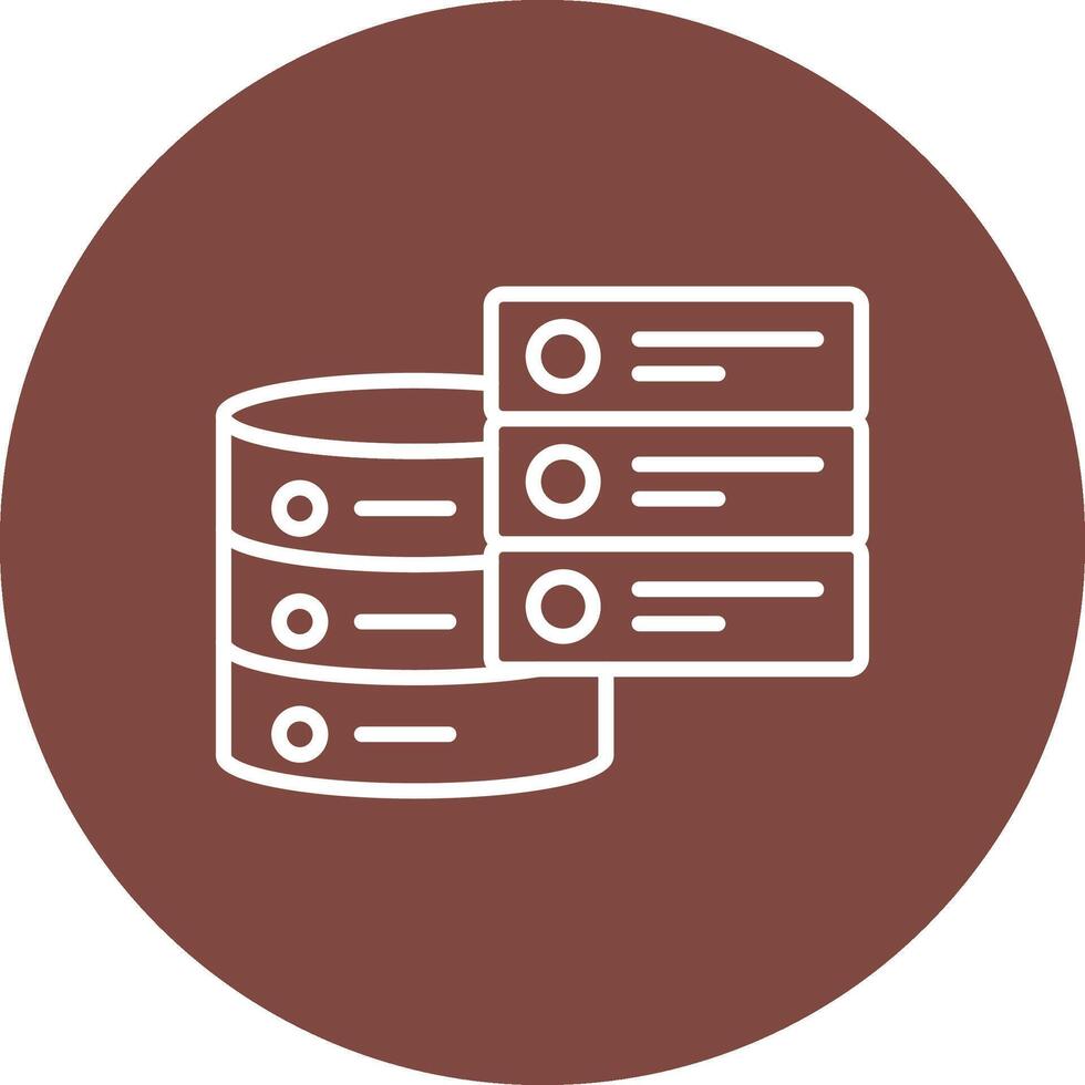 Databases Line Multi Circle Icon vector