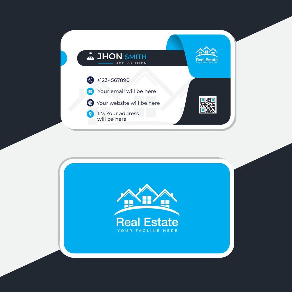 Real estate professional business card template design. vector