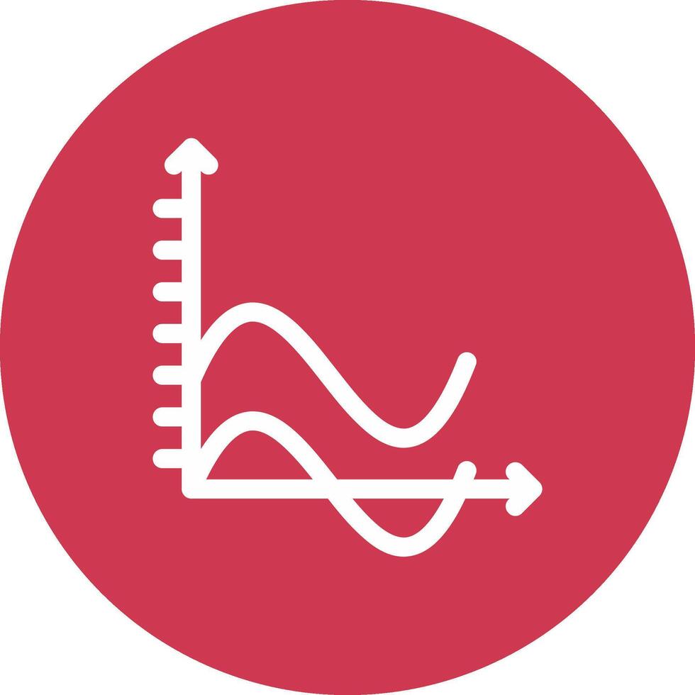 Wave Chart Glyph Multi Circle Icon vector