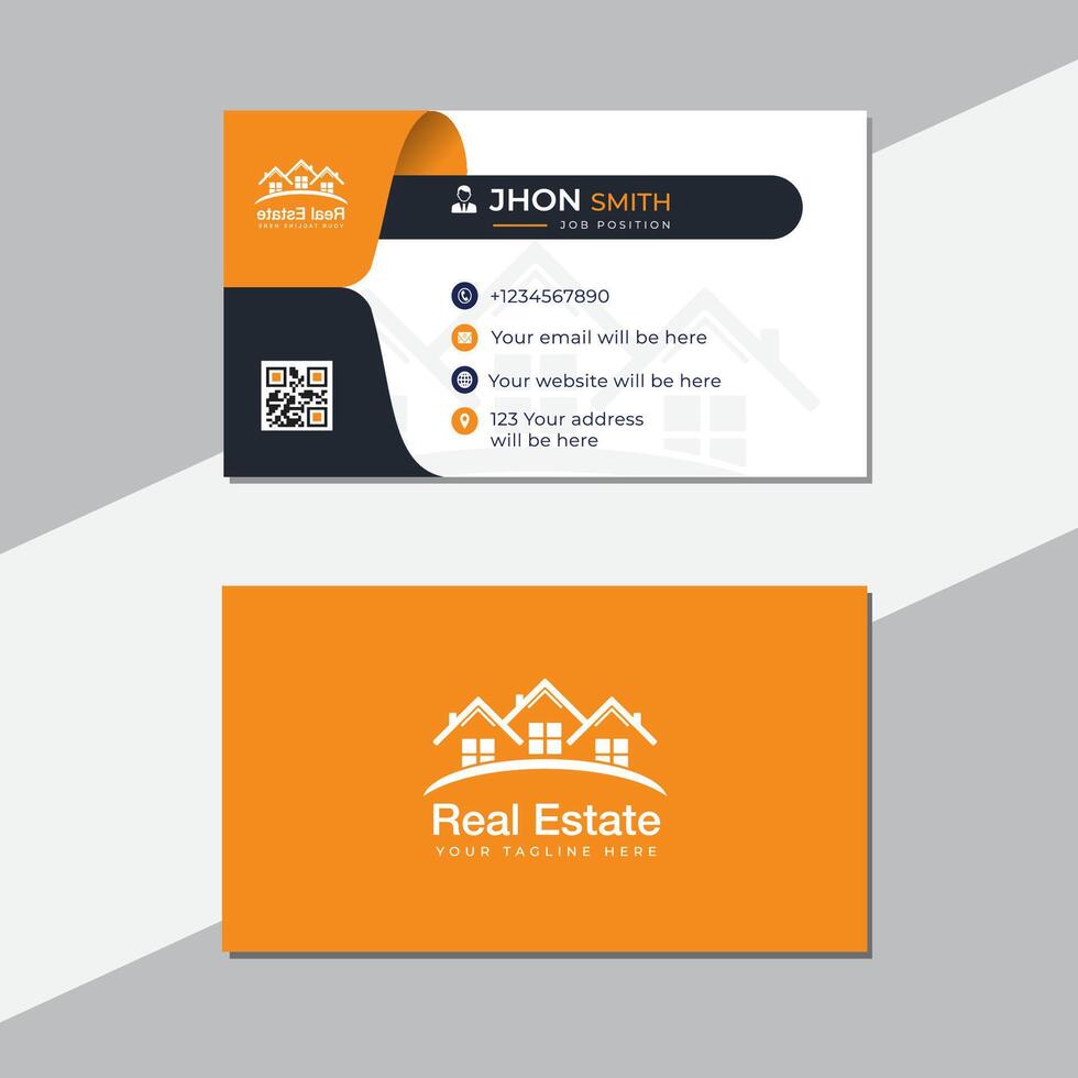 Real estate professional business card template design. vector