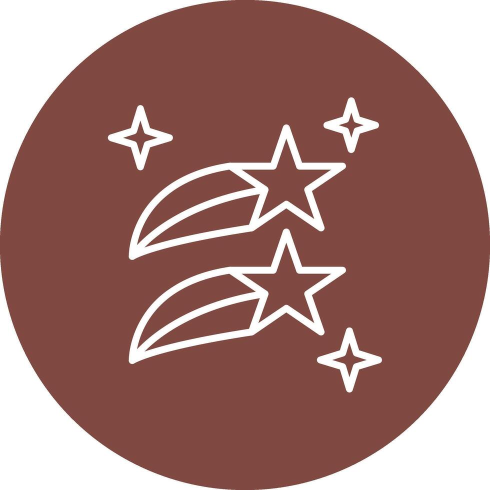 Shooting Stars Line Multi Circle Icon vector