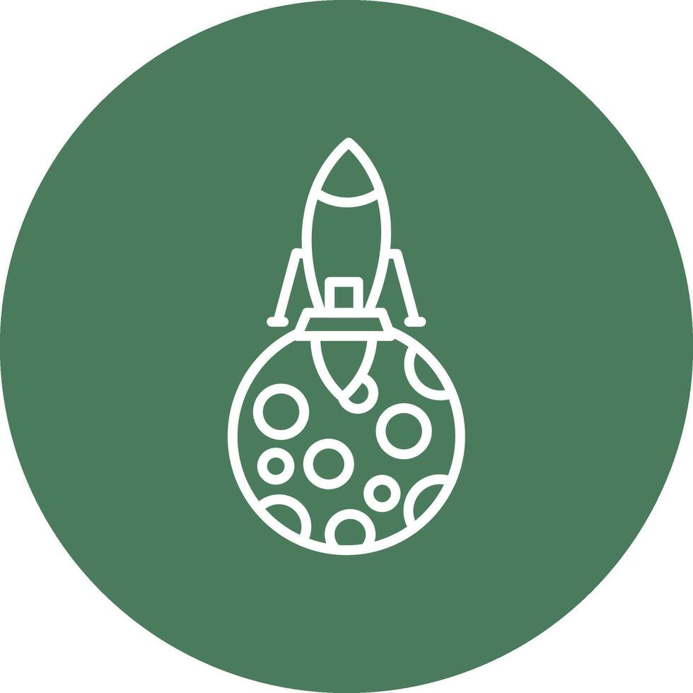 Moon Landing Line Multi Circle Icon vector