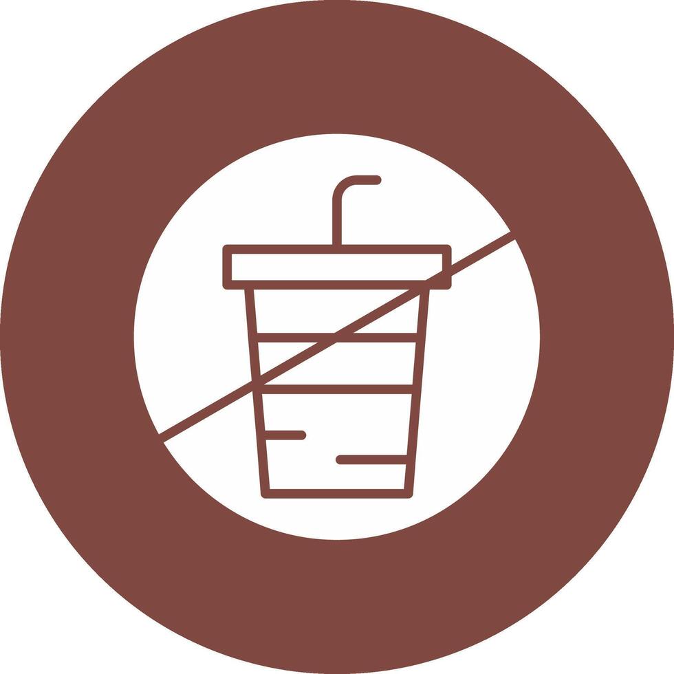 No Drink Glyph Multi Circle Icon vector