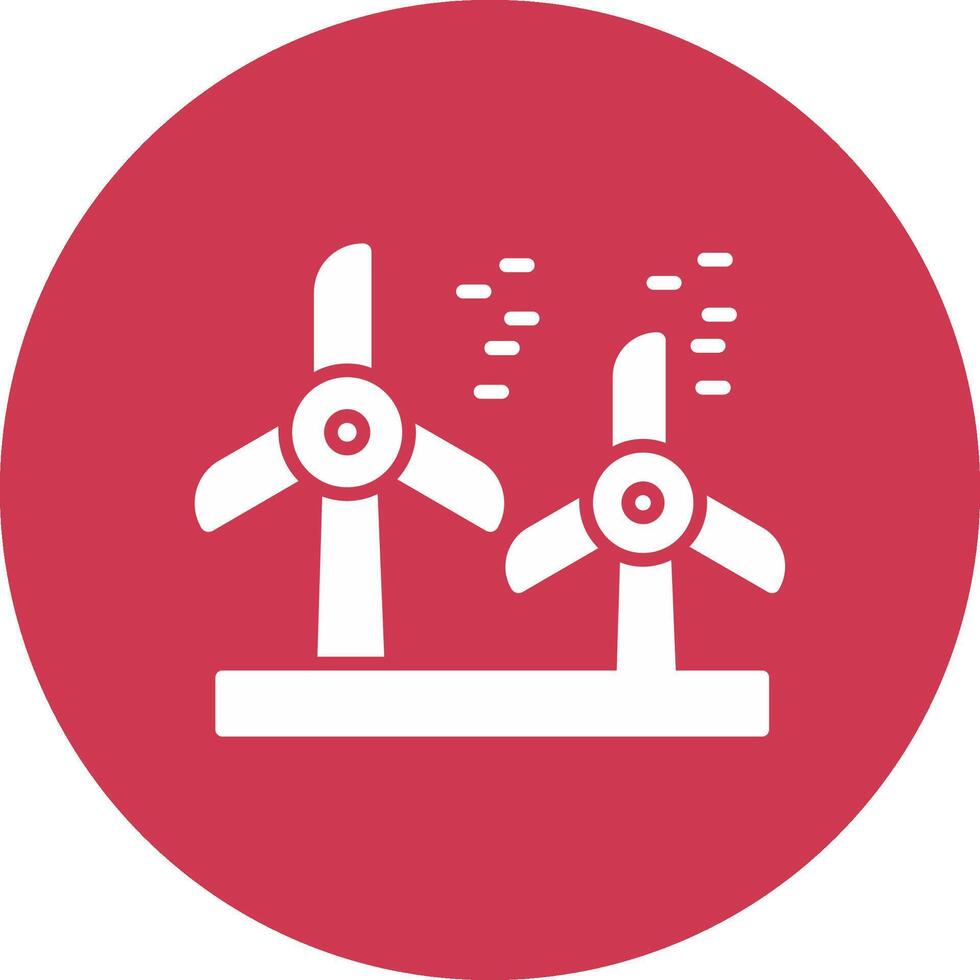 Wind Turbine Glyph Multi Circle Icon vector