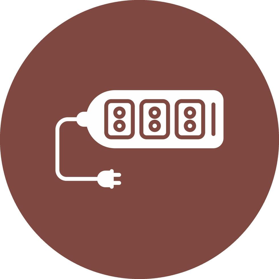 Extension Cable Glyph Multi Circle Icon vector