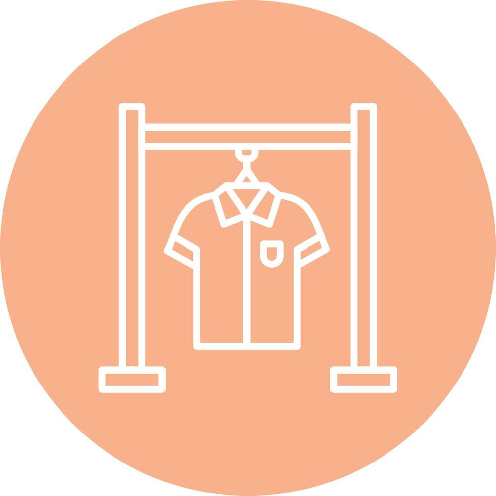 Clothing Rack Line Multi Circle Icon vector