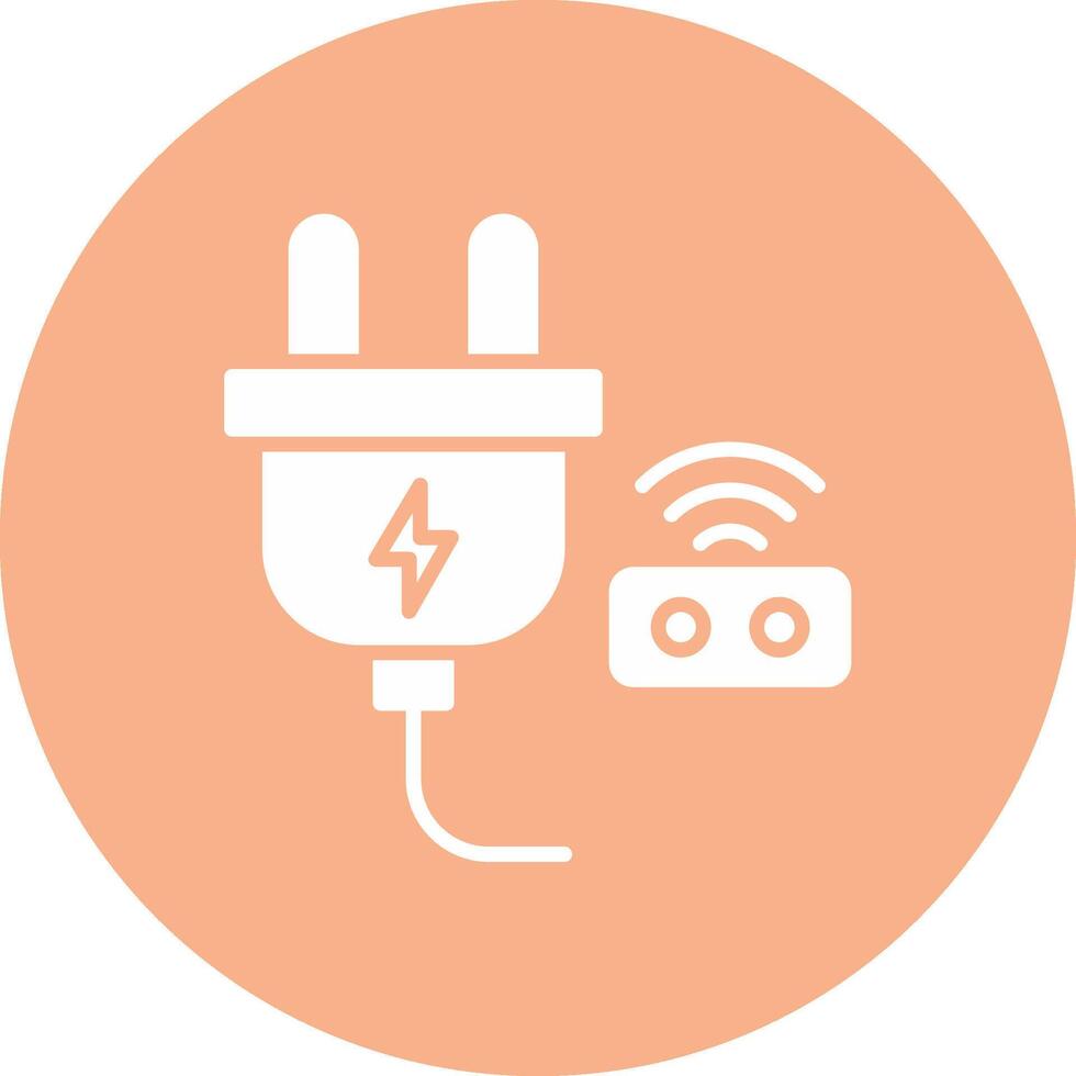 Smart Plug Glyph Multi Circle Icon vector
