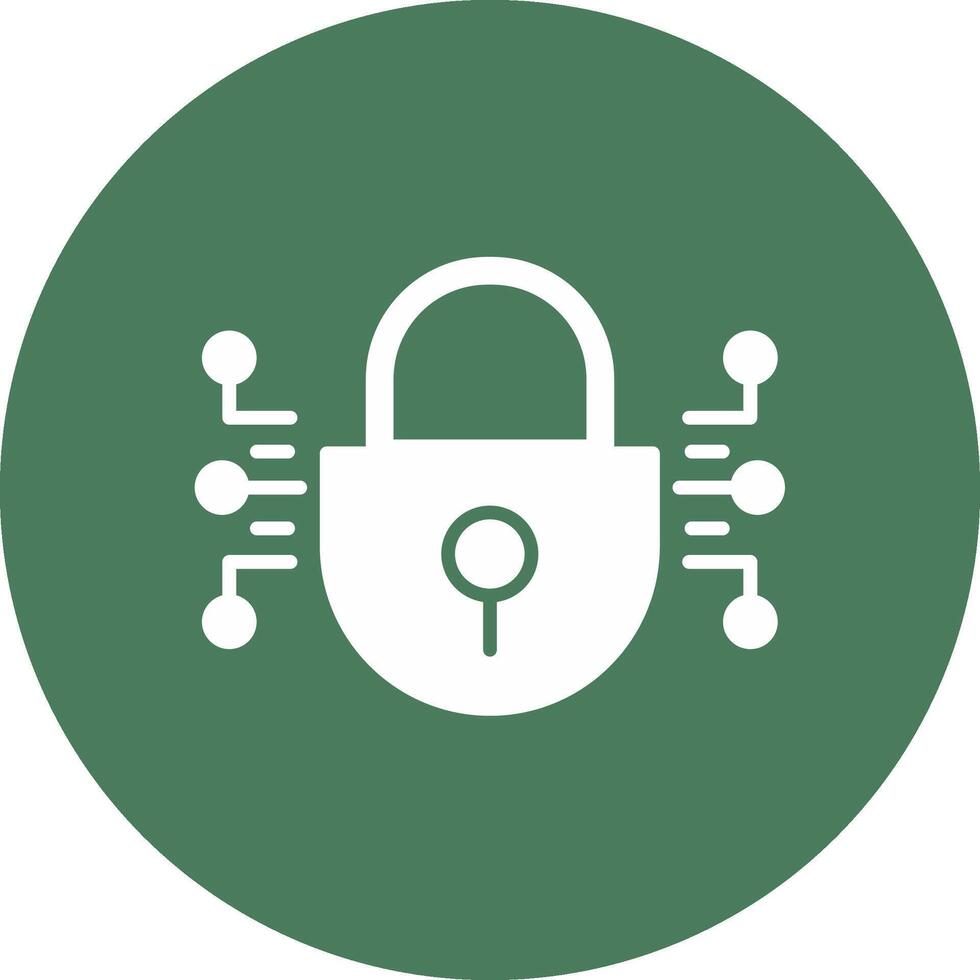 Cyber Security Glyph Multi Circle Icon vector