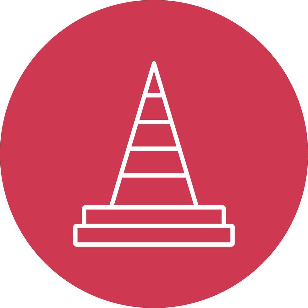 Traffic Cone Line Multi Circle Icon vector