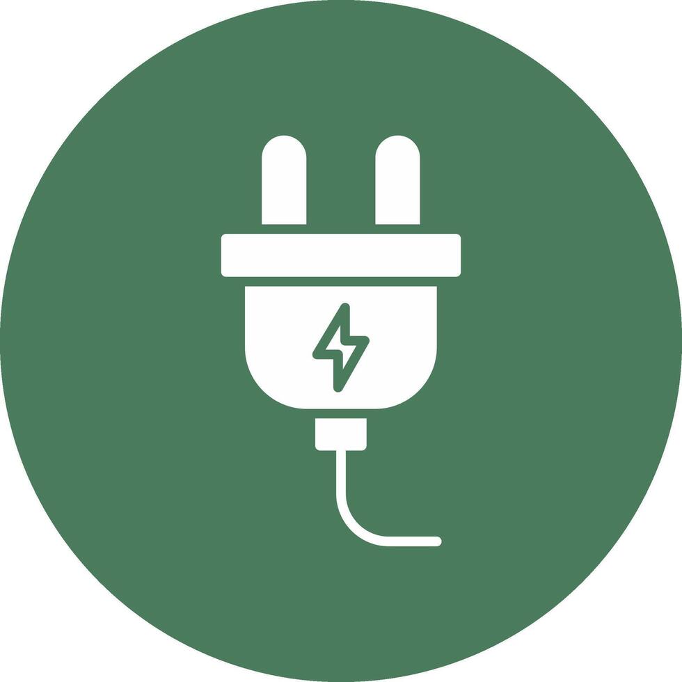 Power Cable Glyph Multi Circle Icon vector