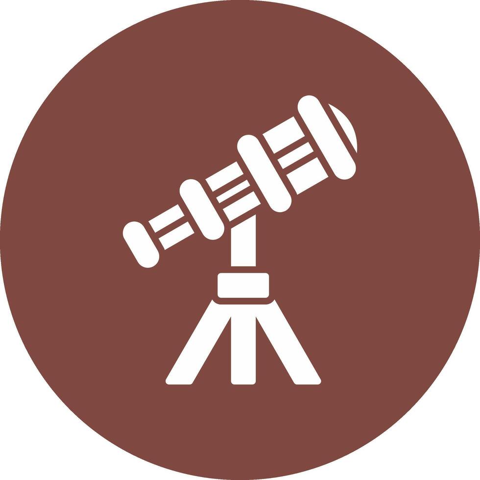 Telescope Glyph Multi Circle Icon vector