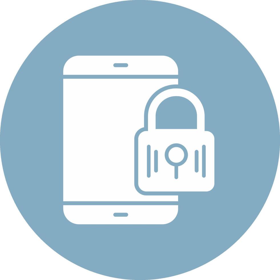 Mobile Security Glyph Multi Circle Icon vector