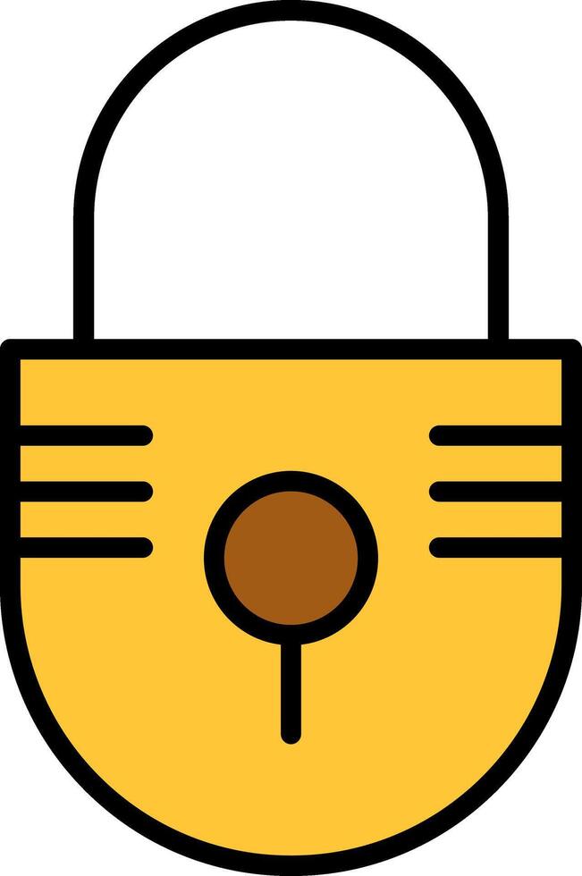 Lock Line Filled Icon vector