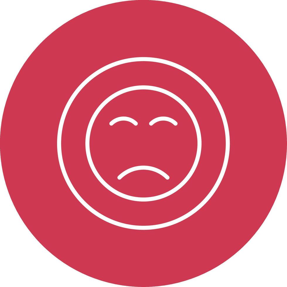 Sad Face Line Multi Circle Icon vector