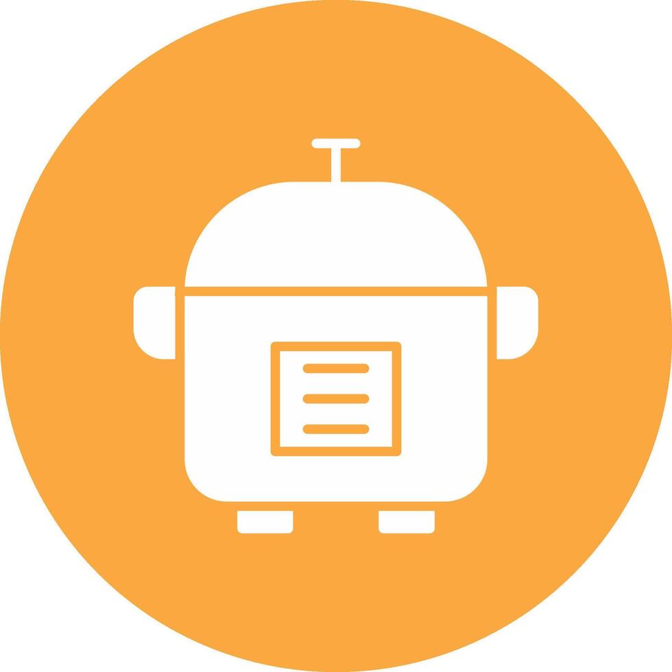 Rice Cooker Glyph Multi Circle Icon vector