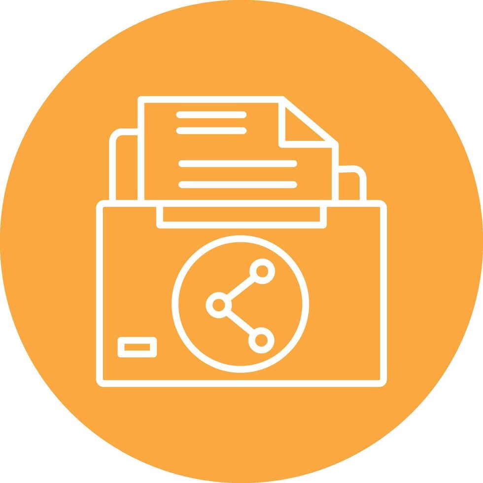 Sharing File Line Multi Circle Icon vector
