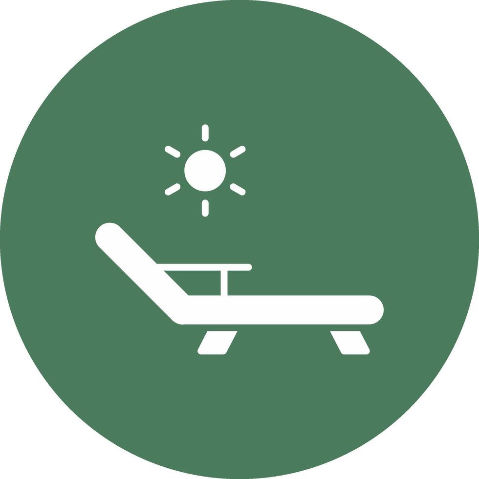 Deck Chair Glyph Multi Circle Icon vector