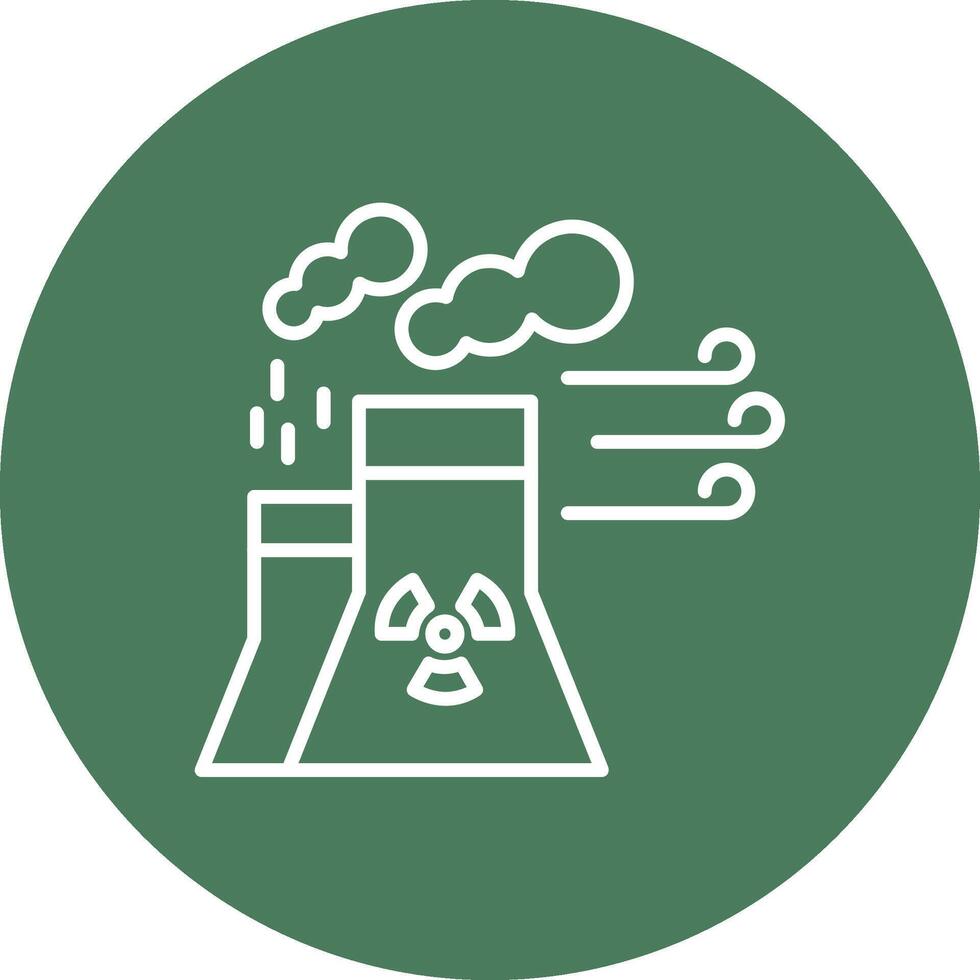 Nuclear Power Line Multi Circle Icon vector