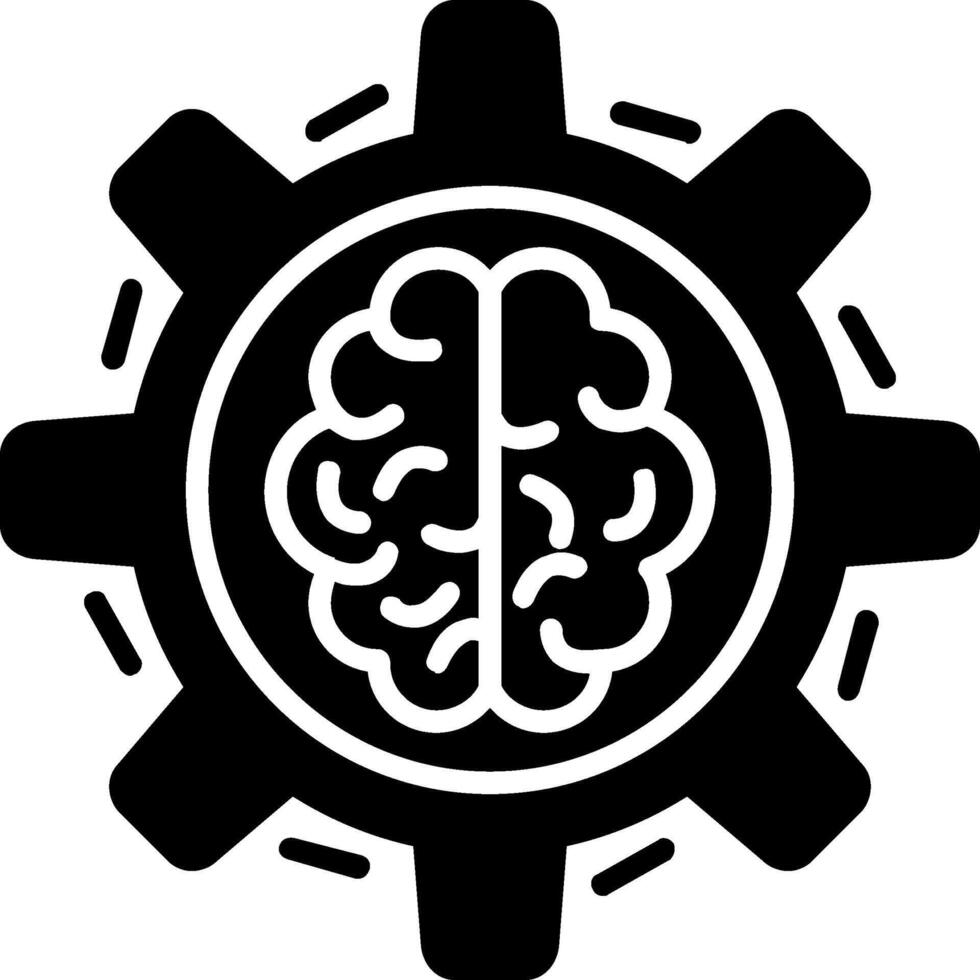 Machine Learning Glyph Icon vector