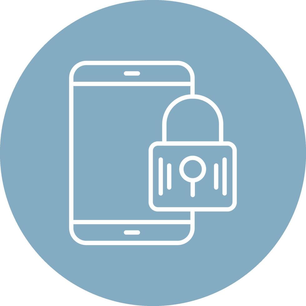 Mobile Security Line Multi Circle Icon vector